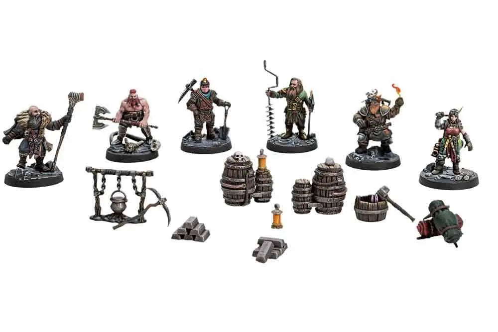 Dungeons & Lasers: Dvärgruvarbetare - Detaljerade miniatyrfigurer för äventyr och samling