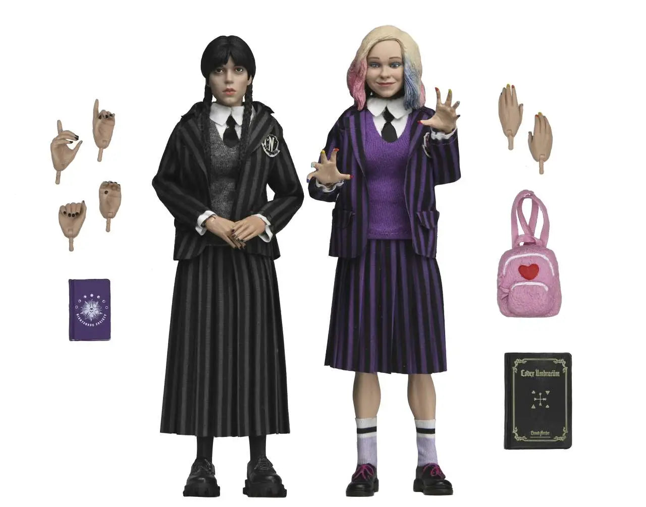 Wednesday Enid & Wednesday Nevrmore Uniform 2-pack Klädda Actionfigurer från NECA