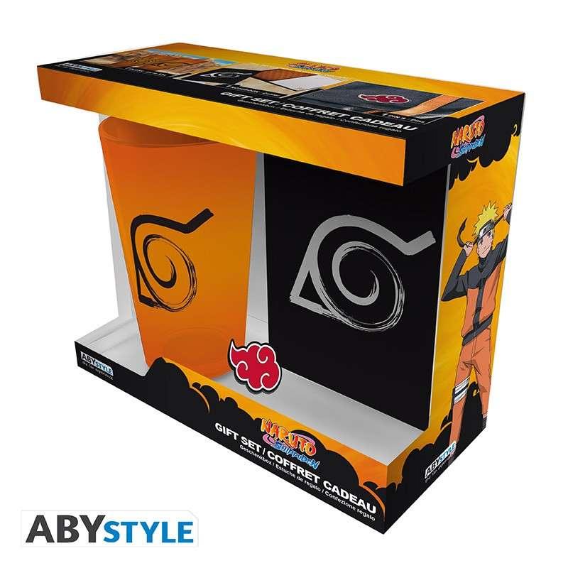 Naruto Shippuden Konoha Glass Pin Pocket Notebook Gift Set - Robotto