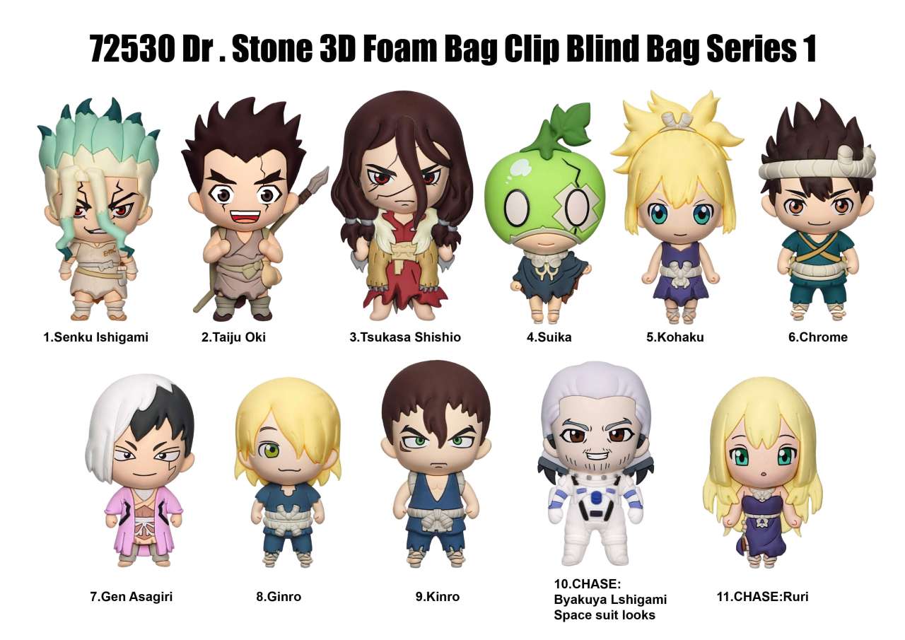 Dr. Stone Bag Clip Blind Box Display (24) monogram