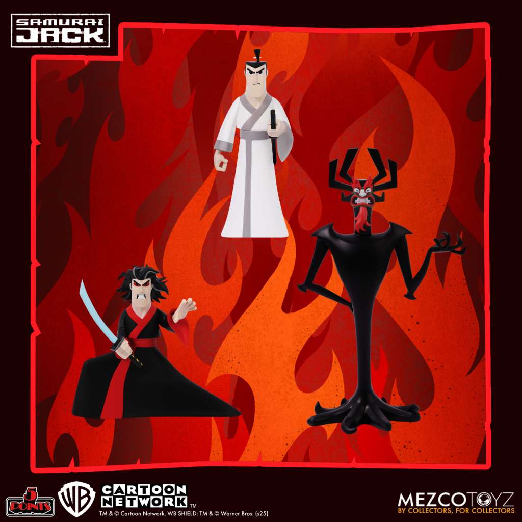 5-punkts Samurai Jack Aff Set (3) mezco toys