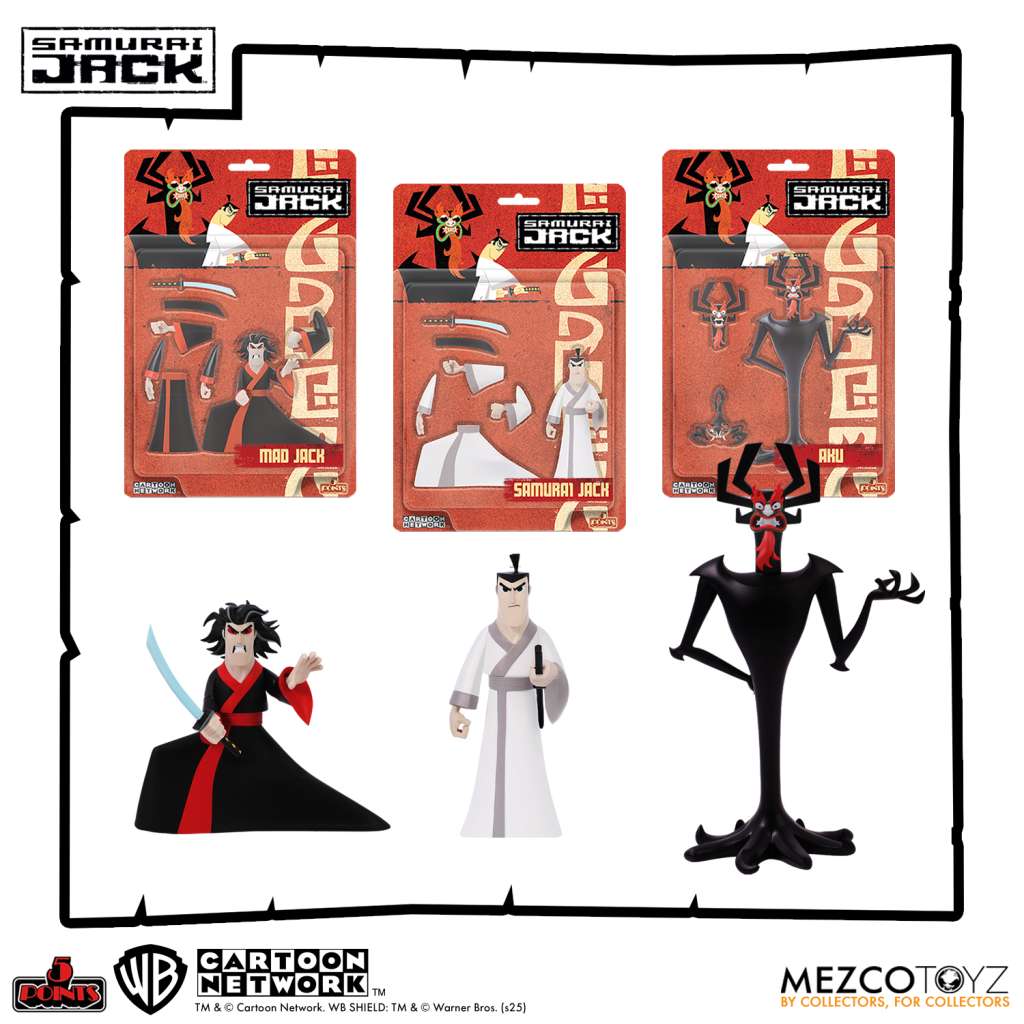 5-punkts Samurai Jack Aff Set (3) mezco toys