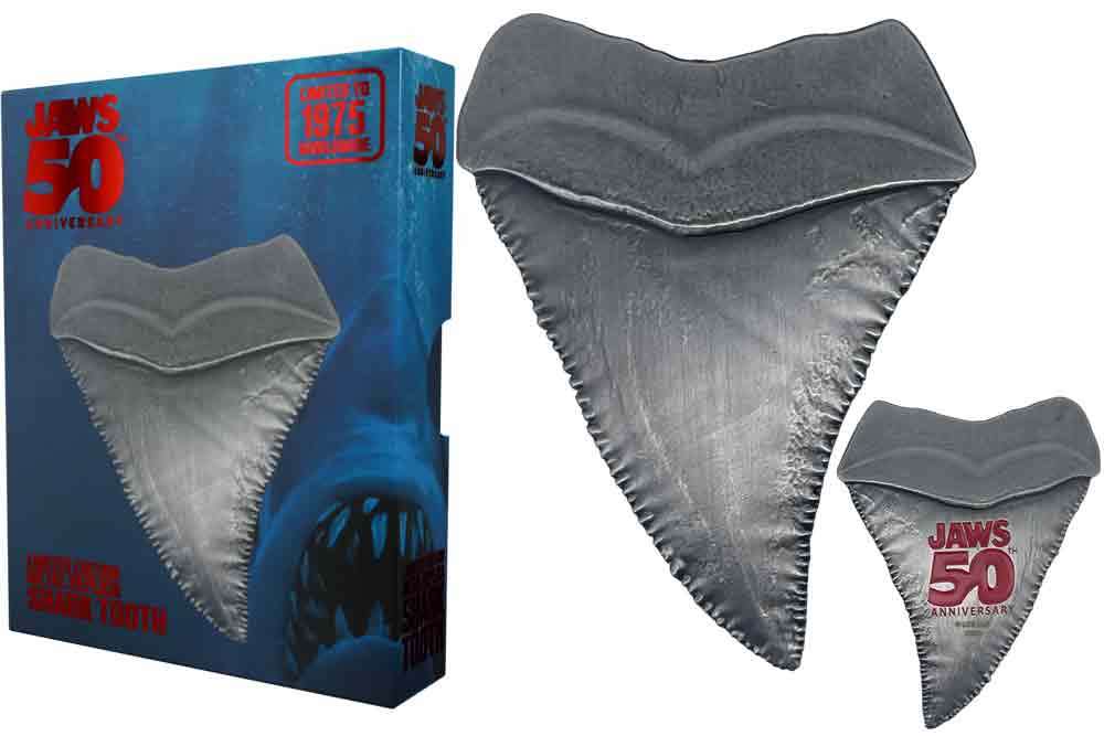 Jaws 50-årsjubileum hajtand-medaillon fanattik