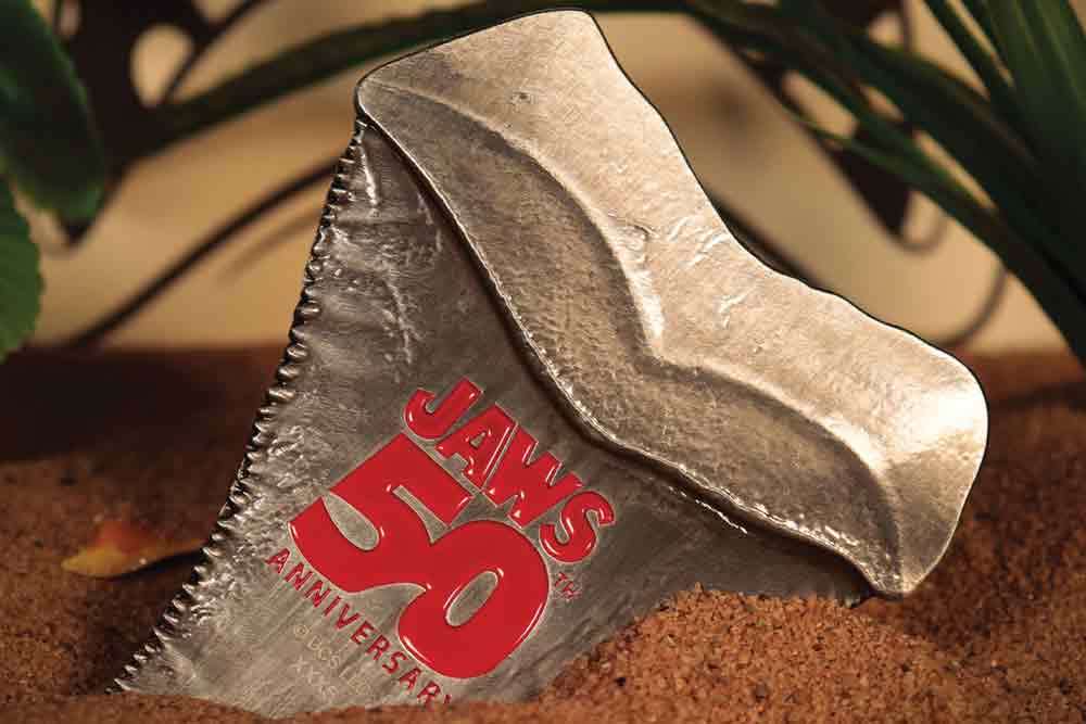 Jaws 50-årsjubileum hajtand-medaillon fanattik