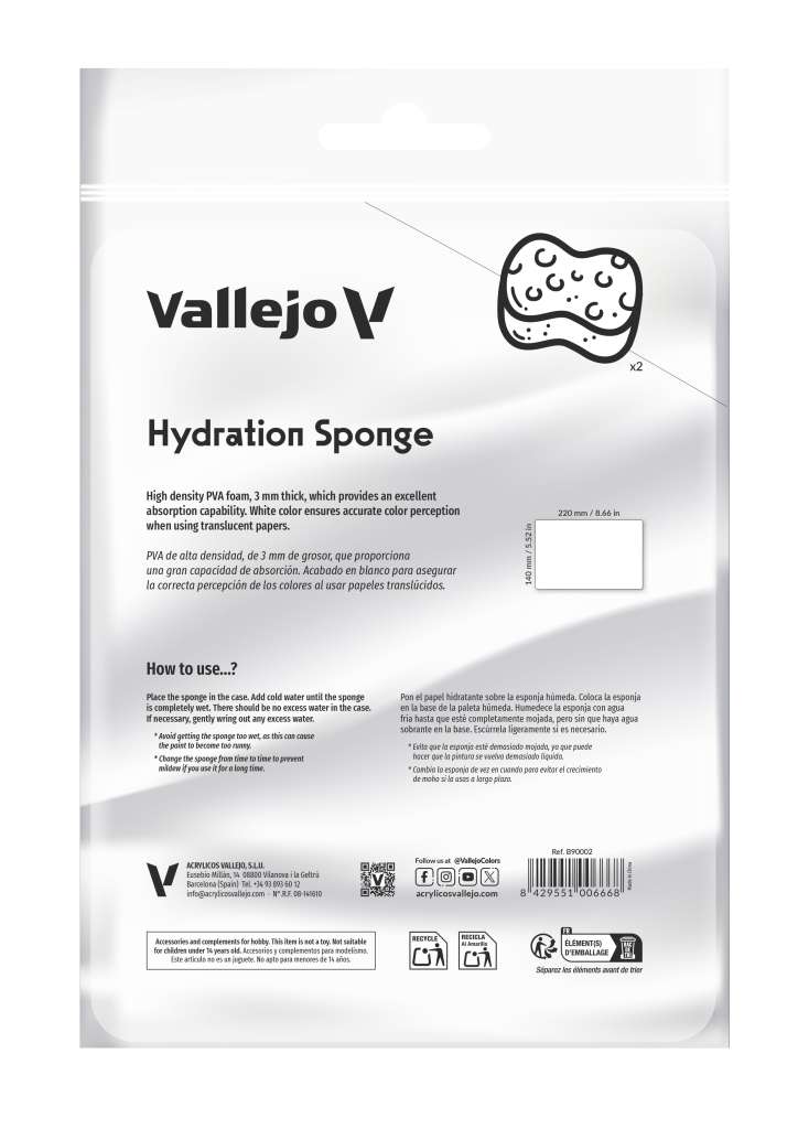 Wet Palette Återanvändbara Svampar B90002 vallejo