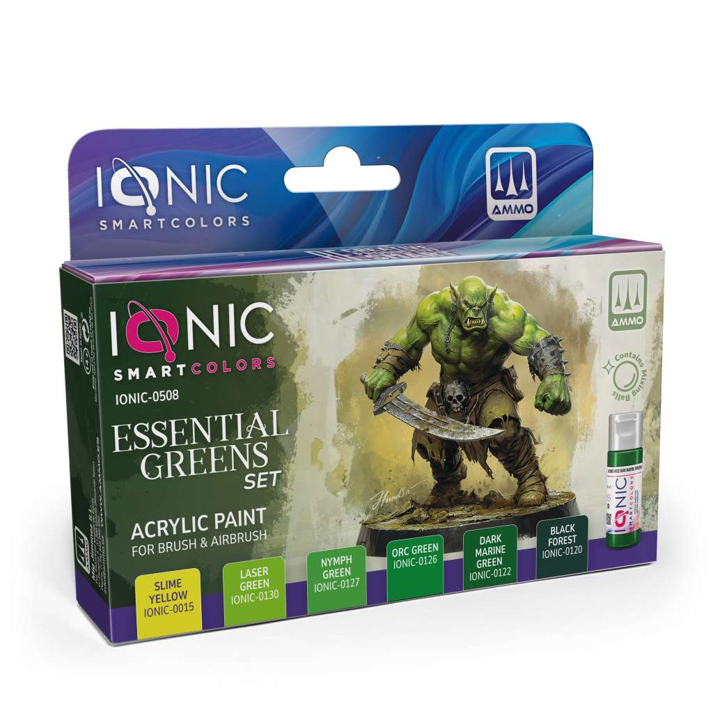 Ionic Essential Greens Paint Set ammo by mig jimenez