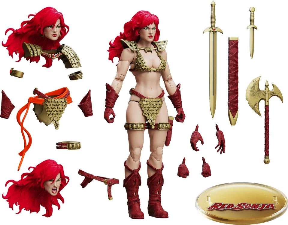 Red Sonja Limited Gold and Red Epic H.A.C.K.S Figur boss fight studio