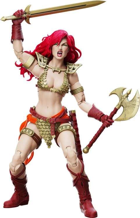 Red Sonja Limited Gold and Red Epic H.A.C.K.S Figur boss fight studio