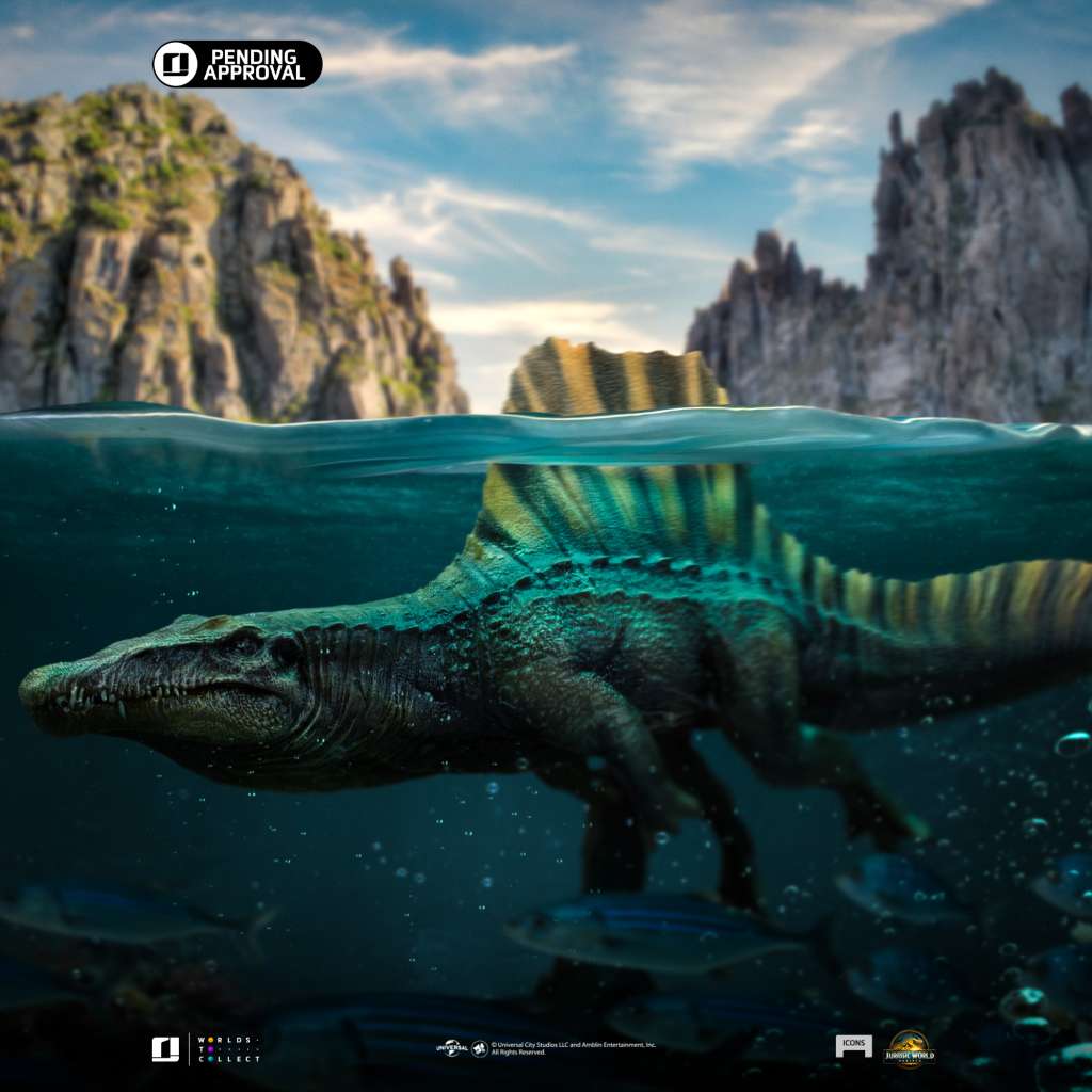 Jurassic World Rebirth Spinosaurus Icons Statue iron studios