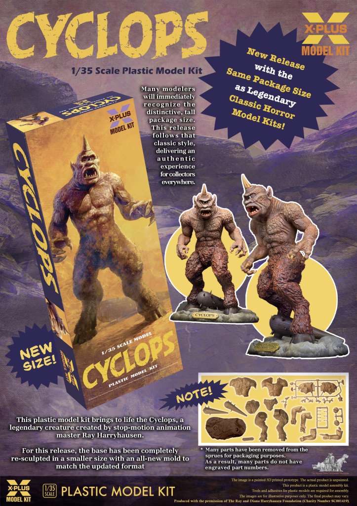 Ray Harryhausen Cyclops Renewal Pack 1/72 Plastmodellkit x-plus