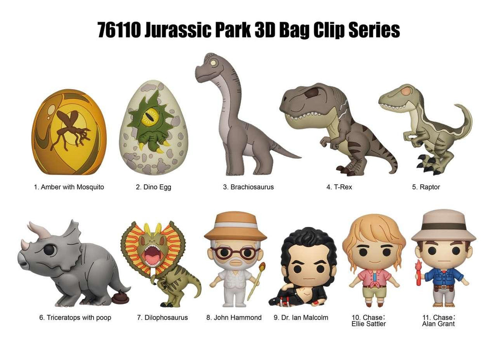 Jurassic Park Retro S1 Bag Clip Blind Box Display (24) - Robotto