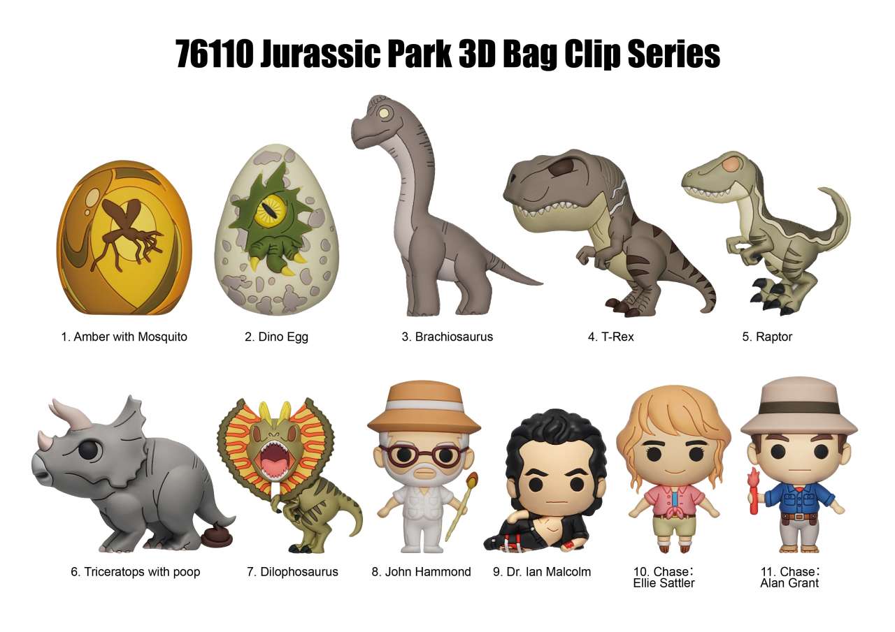 Jurassic Park Retro S1 Bag Clip Blind Box Display (24) monogram
