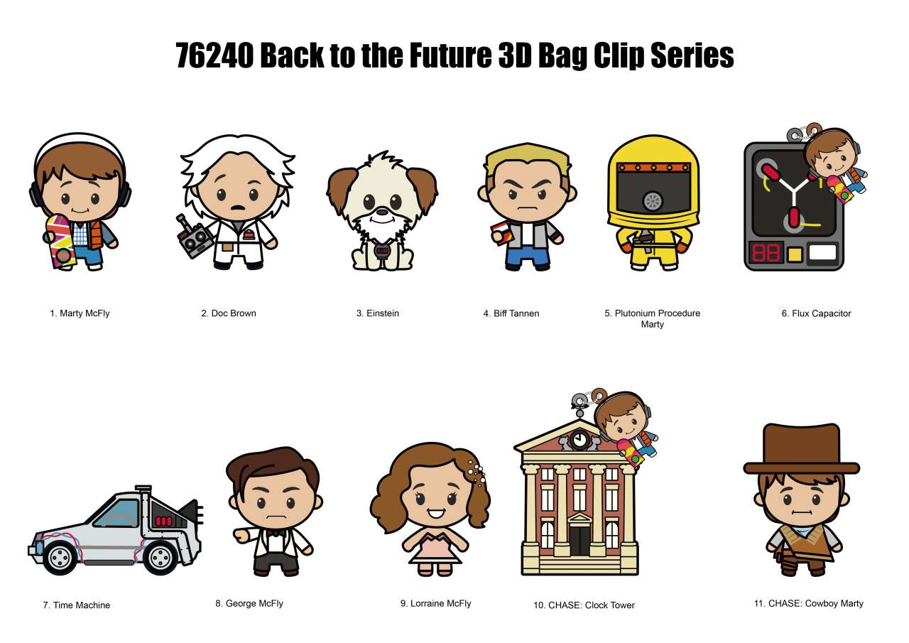 Back to the Future 40th Anniversary S1 Bag Clip Blind Box Display (24) monogram