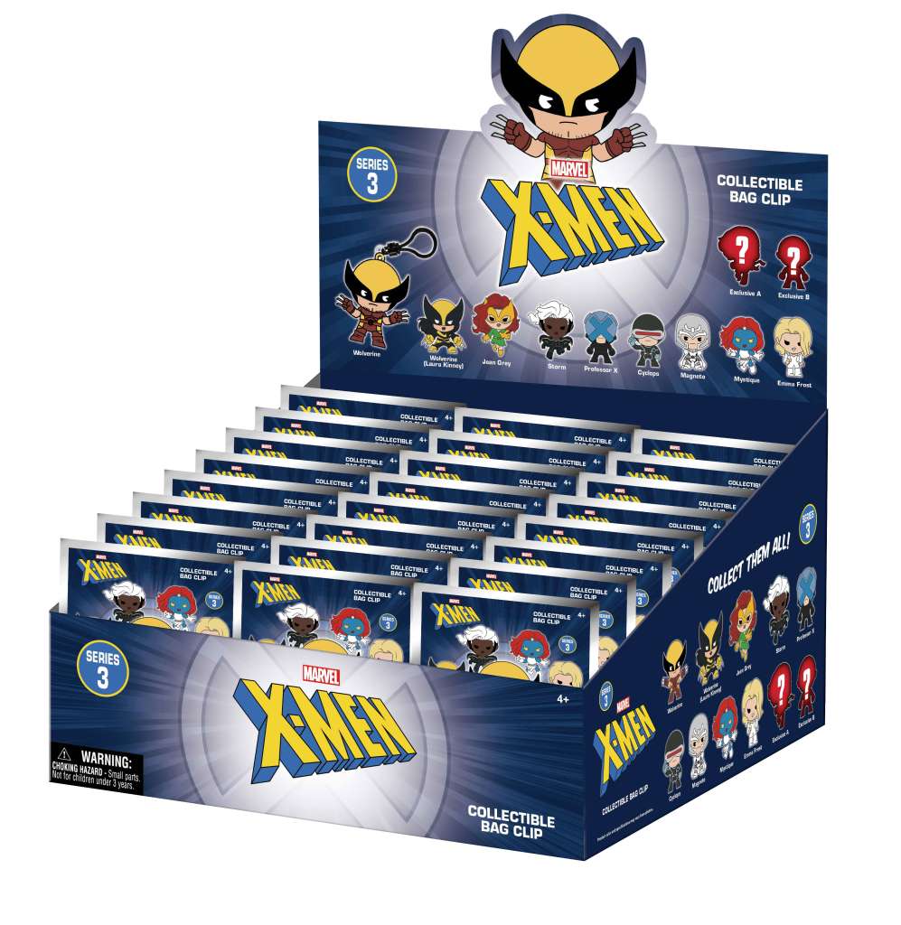 X-Men Classic S3 Bag Clip Blind Box Display (24 stycken) monogram