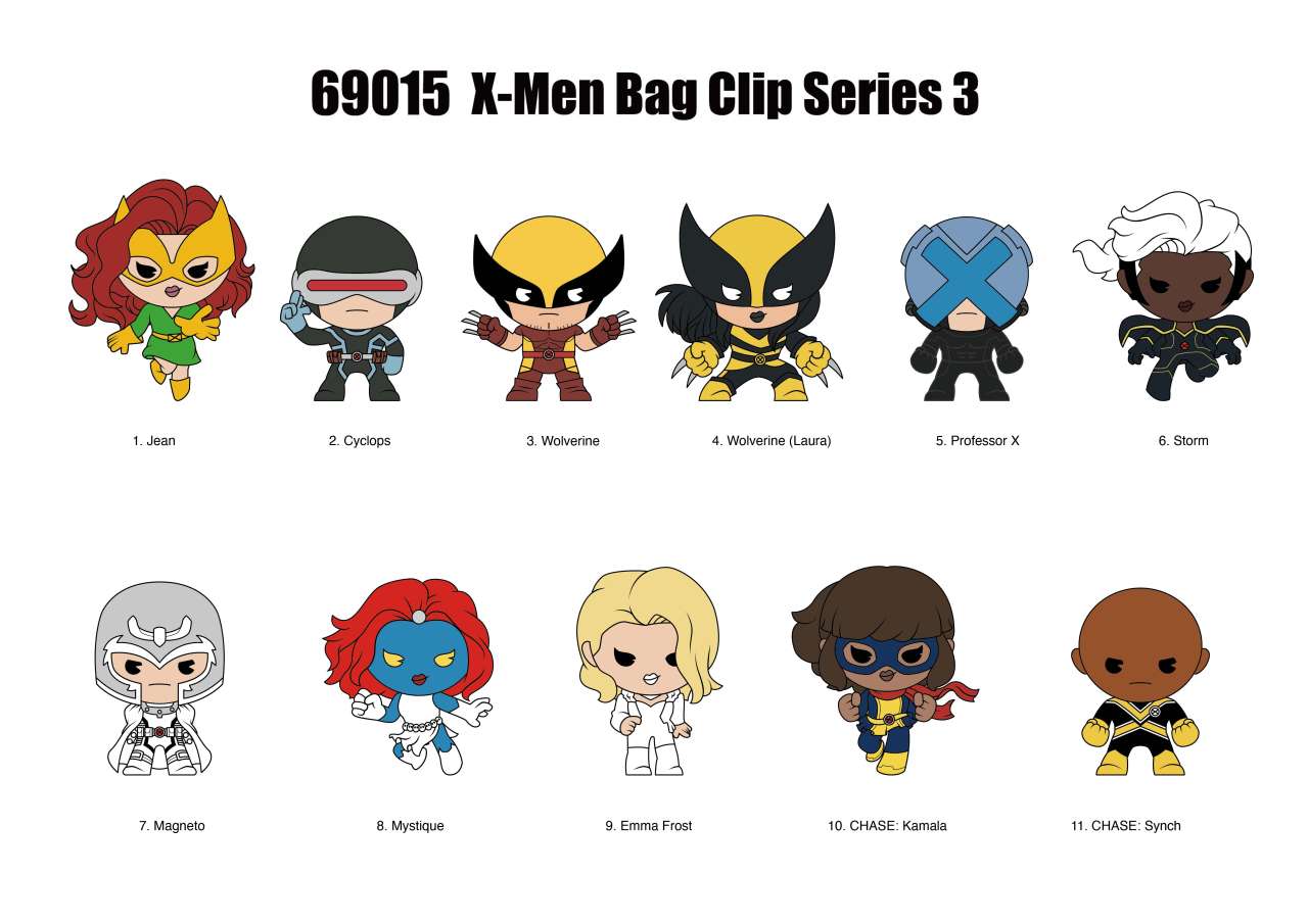 X-Men Classic S3 Bag Clip Blind Box Display (24 stycken) monogram