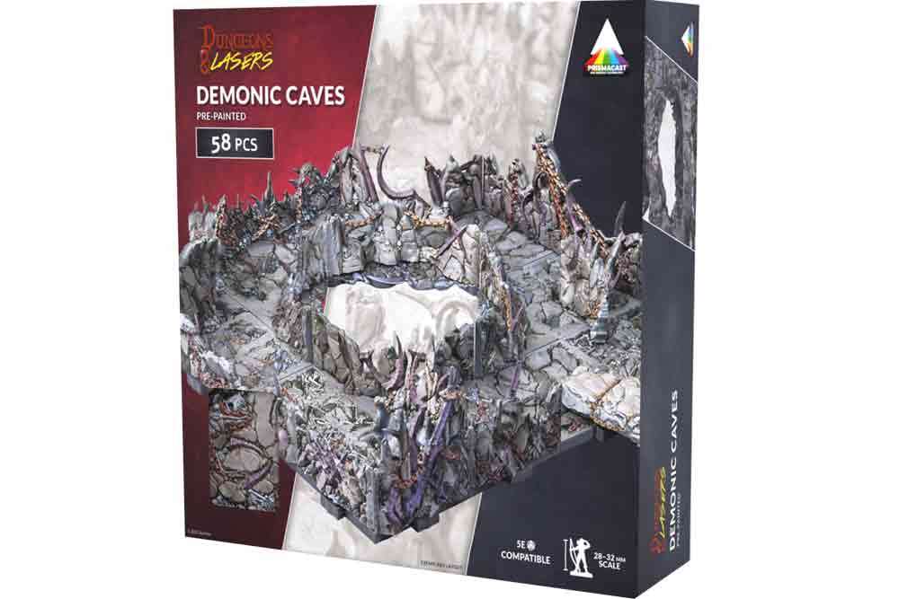 Dungeons & Lasers Demonic Caves Prismatic Pre-Målad Terräng archon games