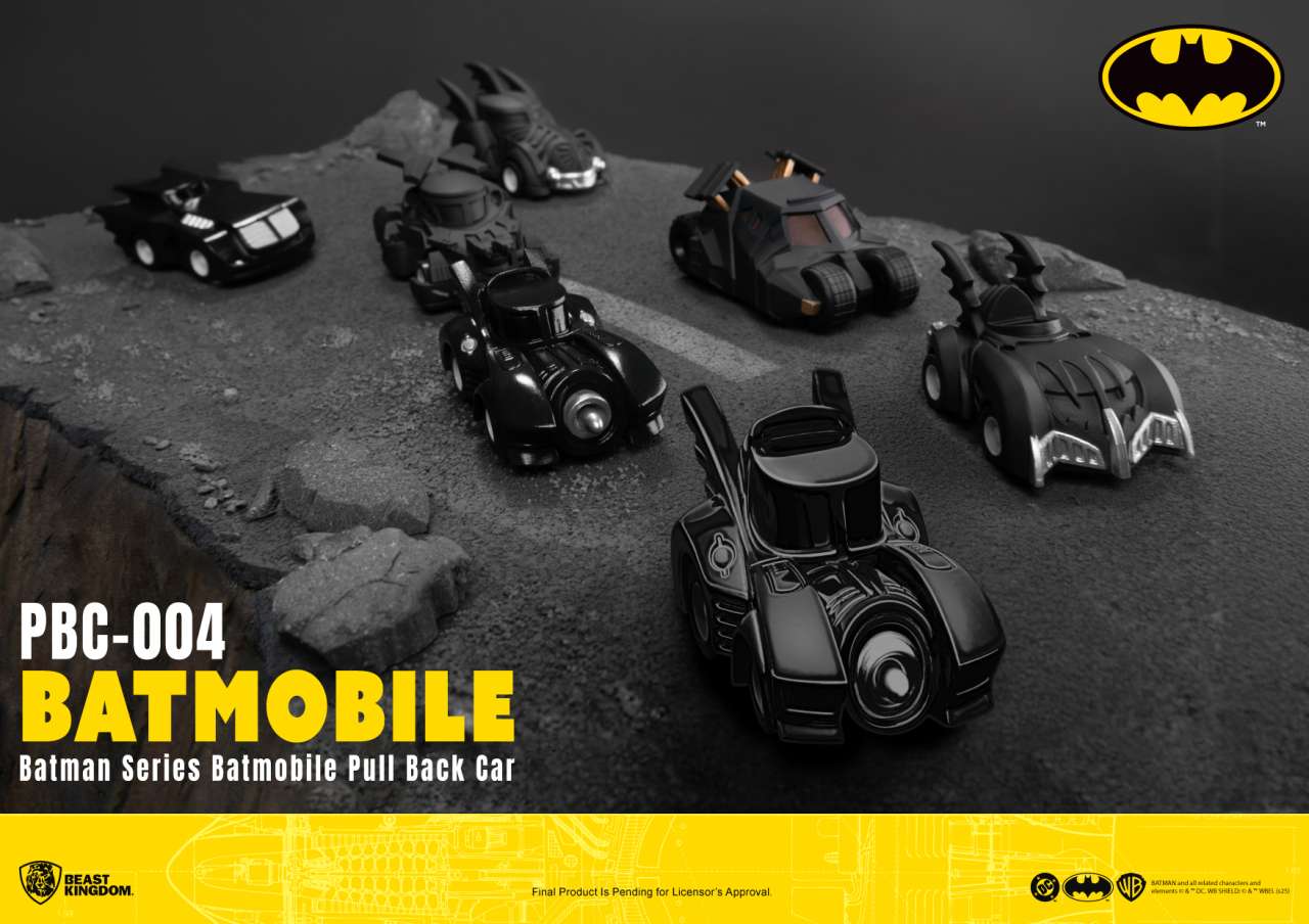 Batman Batmobile Pull Back Bil Blind Box Set (6) beast kingdom
