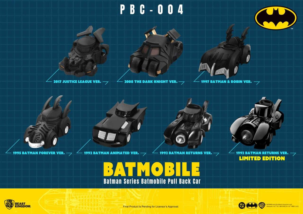 Batman Batmobile Pull Back Bil Blind Box Set (6) - Robotto