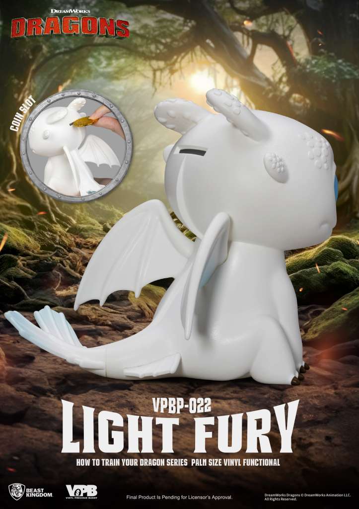 How to Train Your Dragon Light Fury Palm Size Vinyl Bank beast kingdom