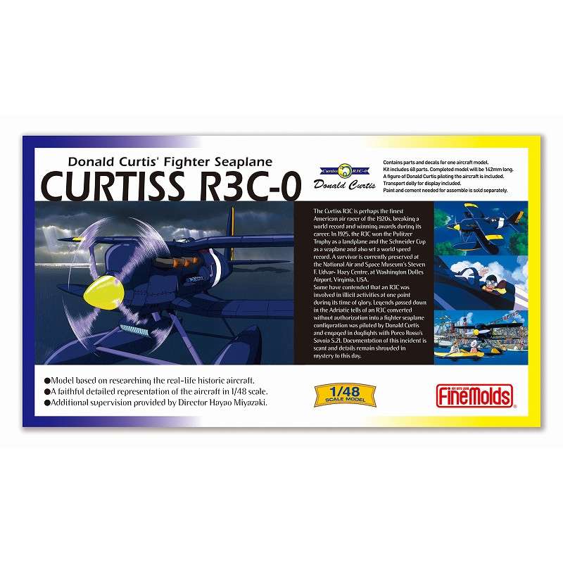 Porco Rosso Curtiss R3C-0 Seaplane + Fig. Curtis 1/48 Modellkit studio ghibli
