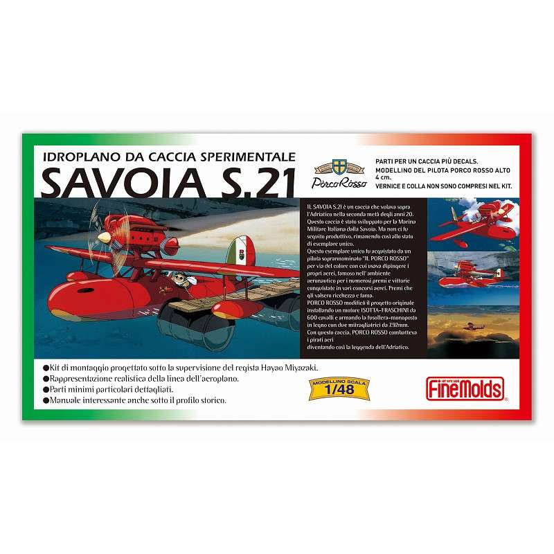 Porco Rosso Savoia S.21 Prototype + Fig. Porco 1/48 Modellkit studio ghibli