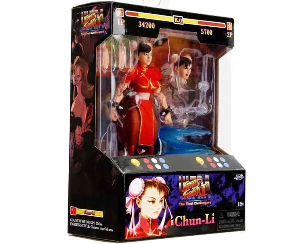 Street Fighter 2: Chun-Li Röd Klänning - De Luxe Action Figur 1:12 jada toys