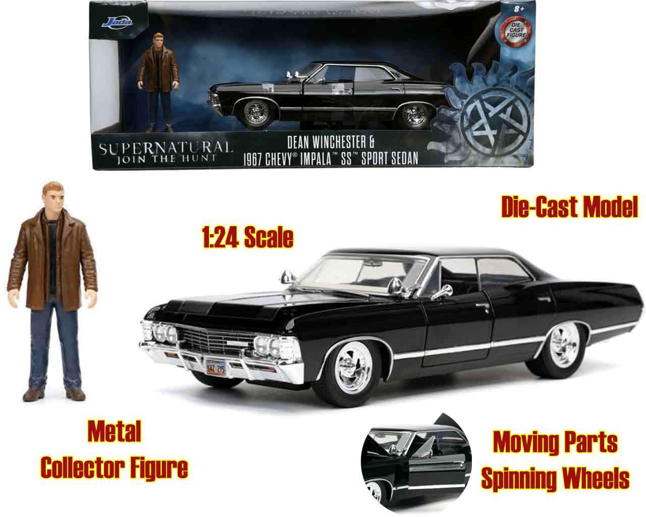 Supernatural - 1967 Chevrolet Impala med Dean Winchester - 1:24 die-cast modell