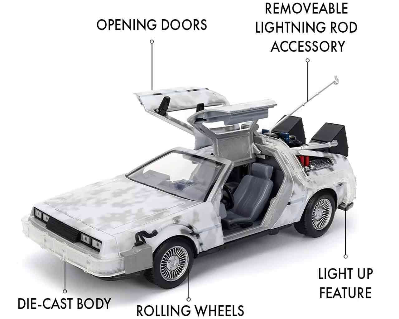 Back to the Future Part I - 1982 DeLorean DMC-12 med Frost Effekt - 1:24 Die-cast Modell Limited Edition jada toys
