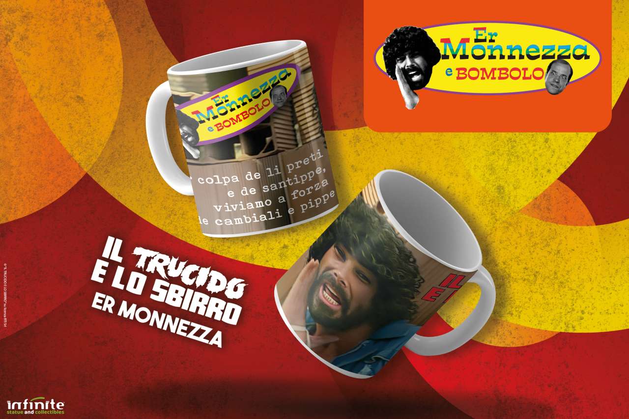 Illustrerad keramisk mugg dedikerad till Er Monnezza från Il trucido e lo sbirro
