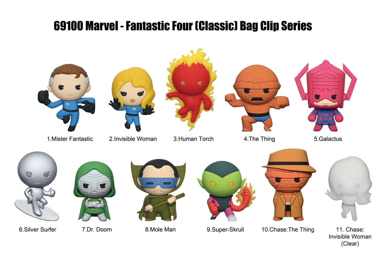 Fantastic Four Classic Bag Clip Blind Box Display (24) monogram