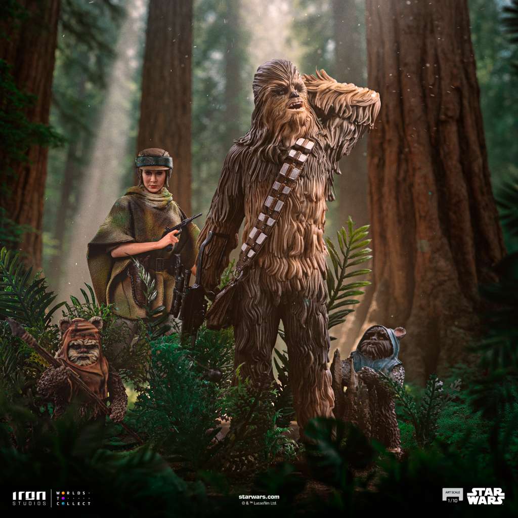 Star Wars Chewbacca och Tokkat 1/10 Staty iron studios