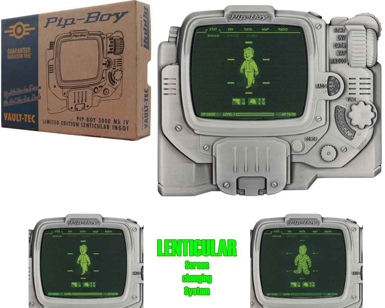 Fallout Pip-Boy Lenticular Ingot - Samlarobjekt för Fans fanattik
