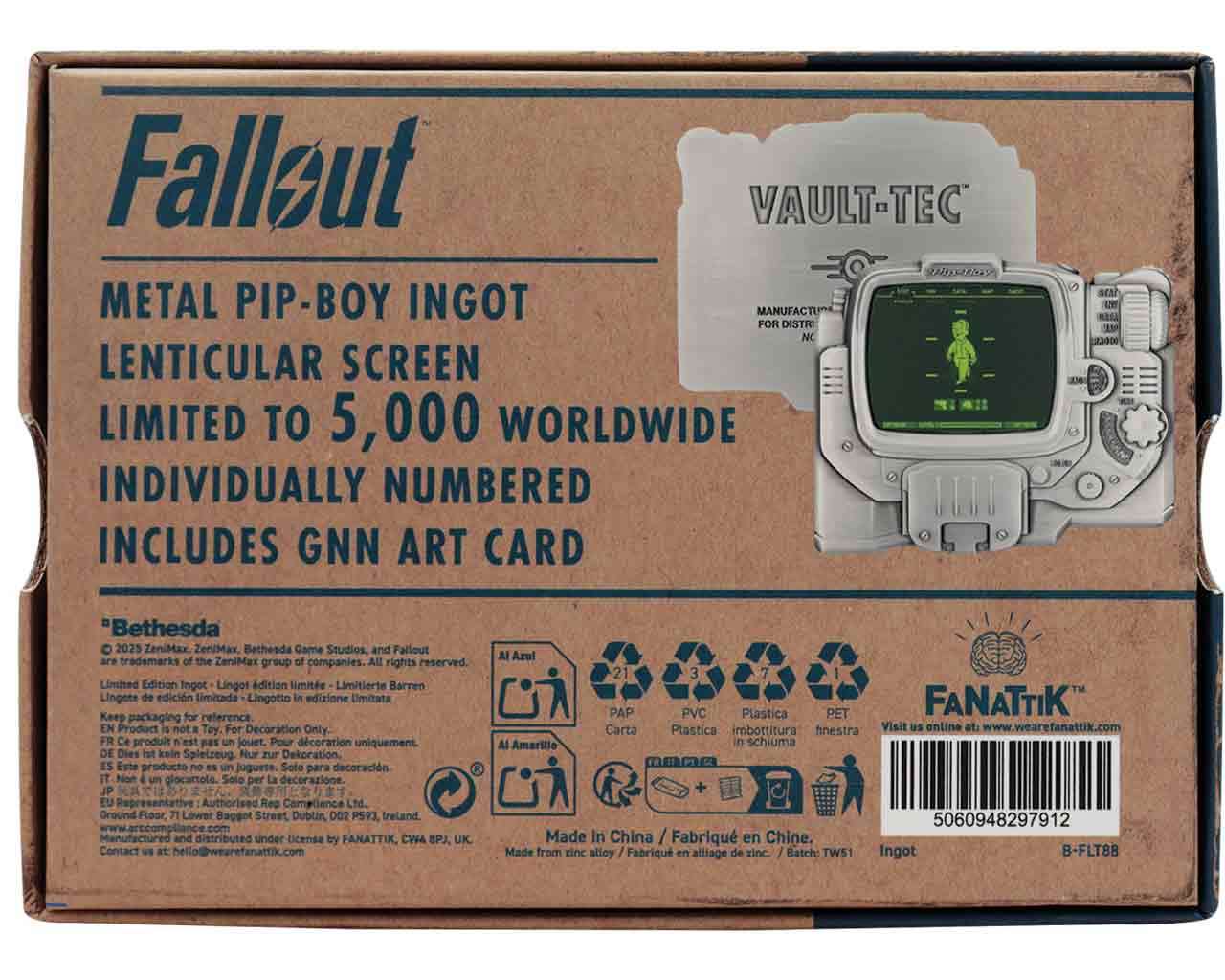 Fallout Pip-Boy Lenticular Ingot - Samlarobjekt för Fans fanattik
