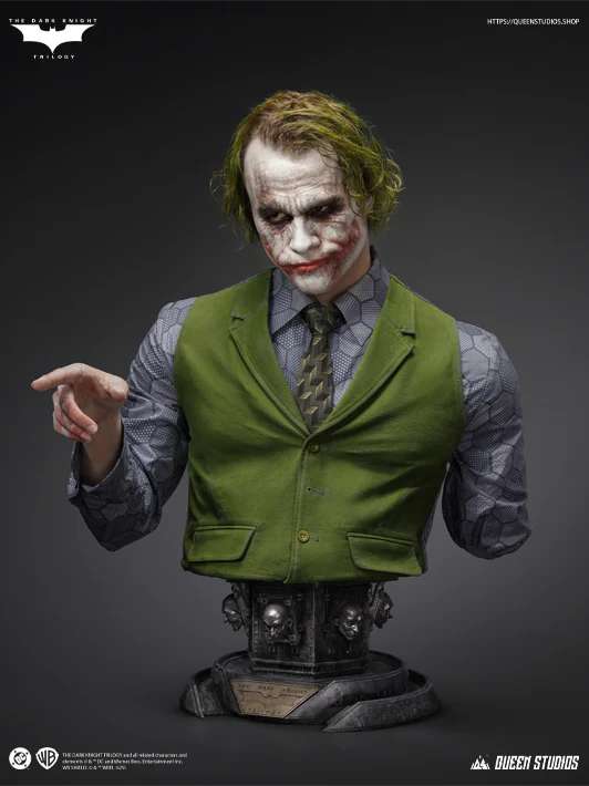 The Dark Knight Joker Livsstorlek Bust queen studios