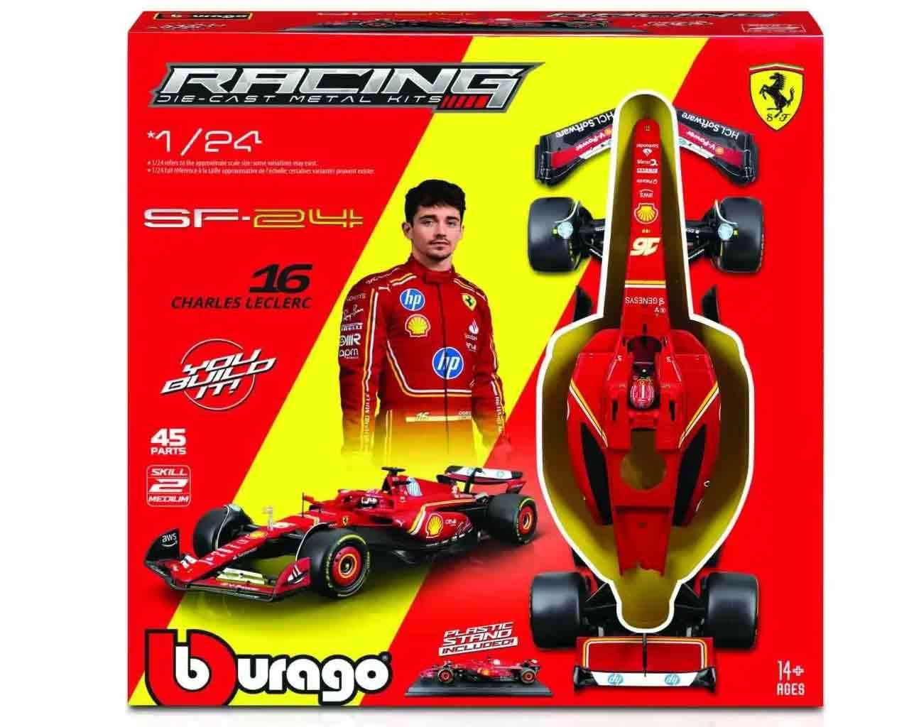 Ferrari F1 SF-24 - N.16 Charles Leclerc med hjälm - Modellkit 1:24 bburago