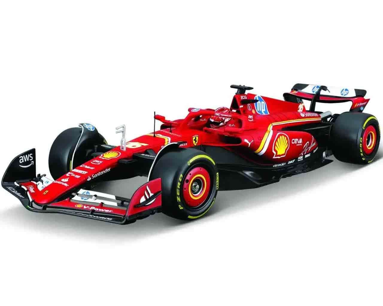 Ferrari F1 SF-24 - N.16 Charles Leclerc med hjälm - Modellkit 1:24 bburago