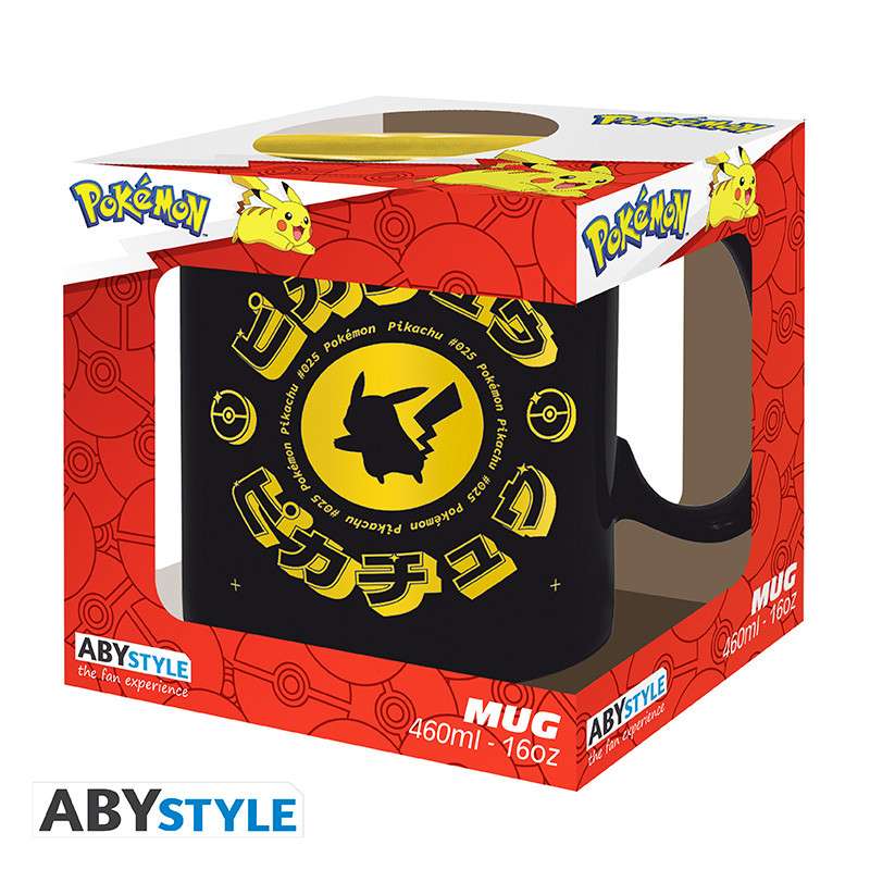 Pokemon Pikachu Svart Ikon Mugg abystyle studio