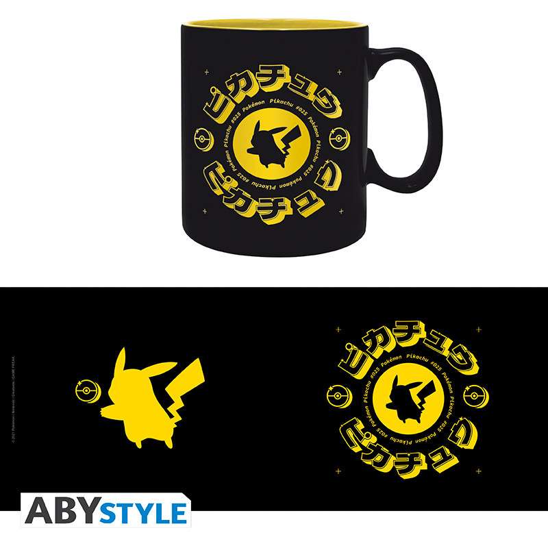 Pokemon Pikachu Svart Ikon Mugg abystyle studio