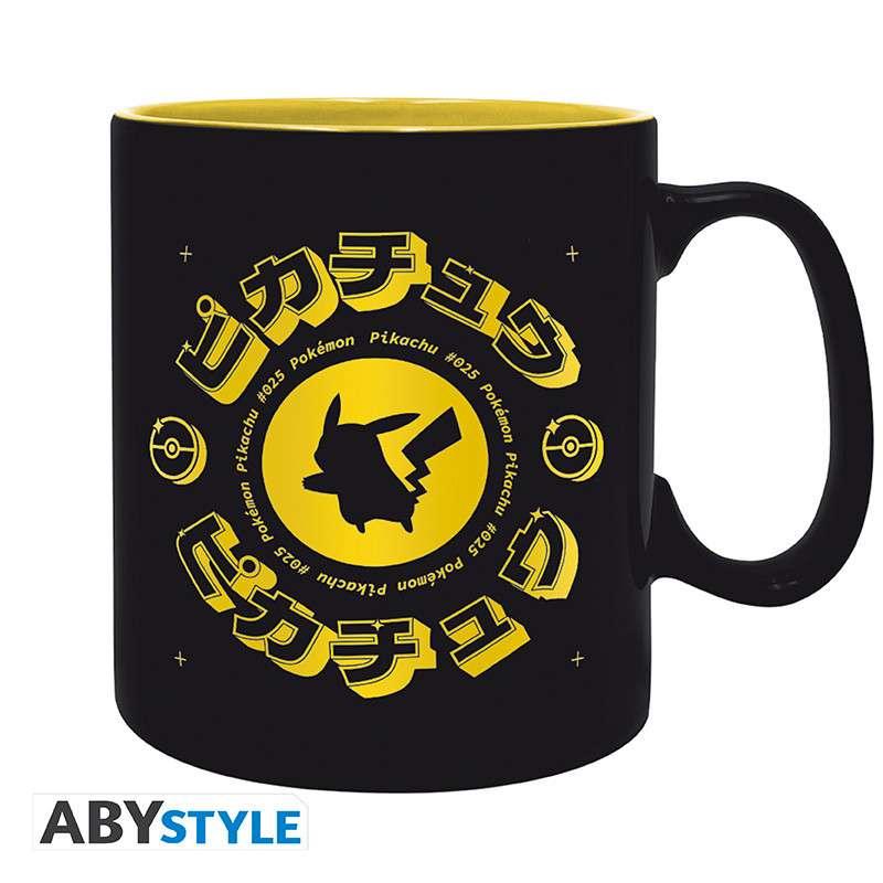 Pokemon Pikachu Svart Ikon Mugg abystyle studio