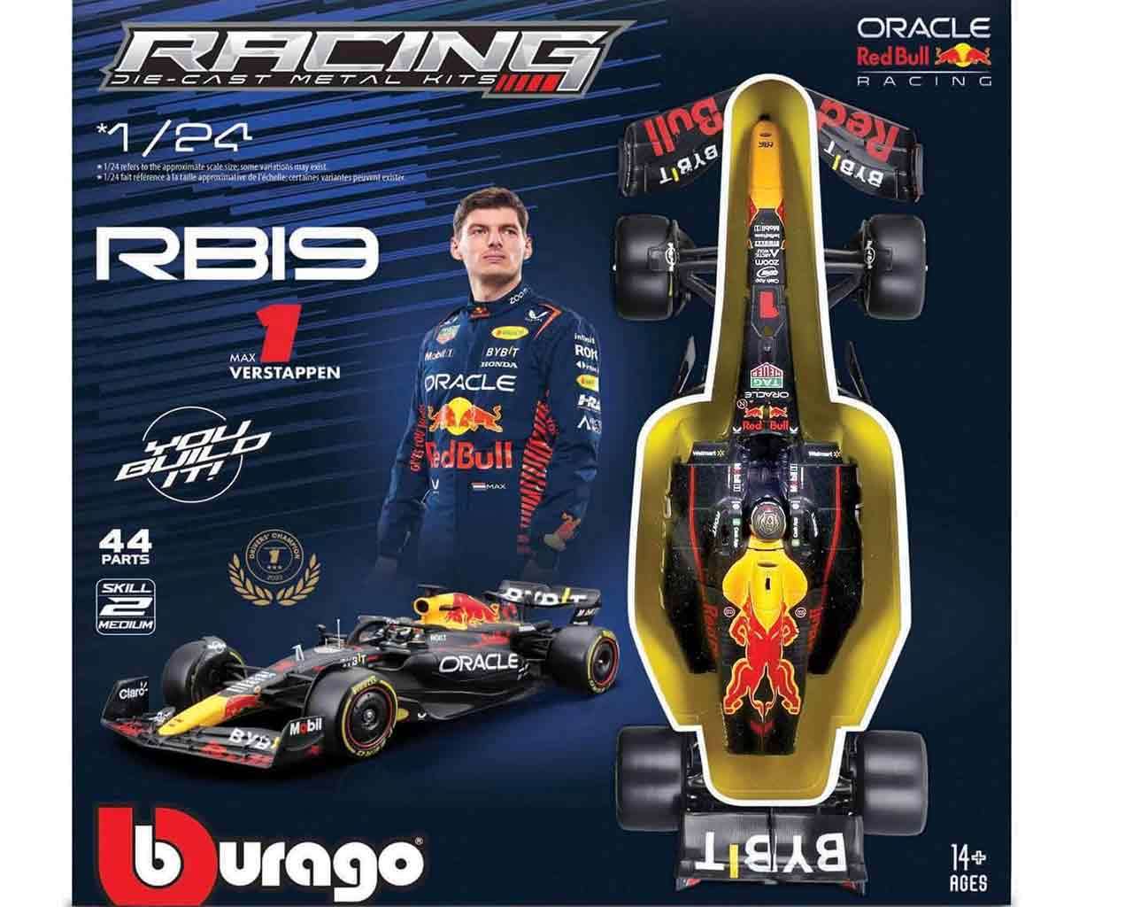 Red Bull F1 RB19 - Max Verstappen med hjälm - Modellkit 1:24 bburago