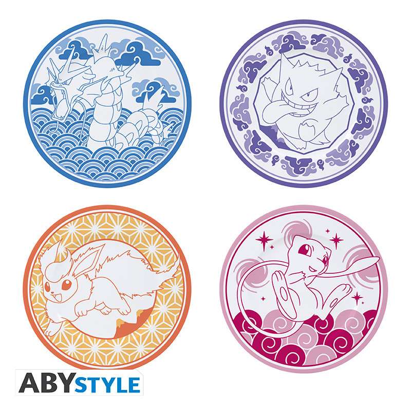 Japansk stil Pokémon-set med 4 tallrikar abystyle studio
