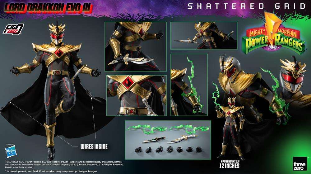 Mmpr Shattered Grid Lord Drakkon Evo III 1/6 AF - Samlarfigur threea toys/threezero