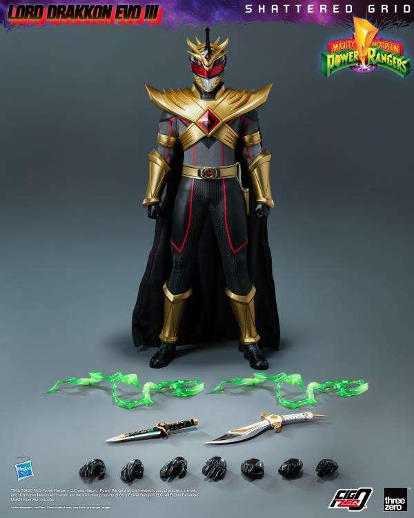 Mmpr Shattered Grid Lord Drakkon Evo III 1/6 AF - Samlarfigur threea toys/threezero