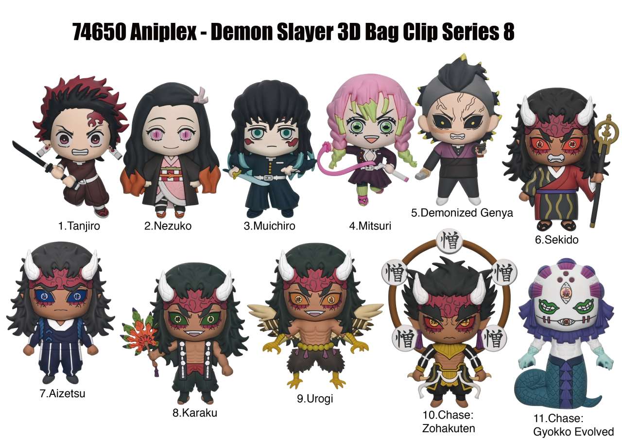 Demon Slayer Säsong 3 S8 Bag Clip Blind Box Display (24) monogram
