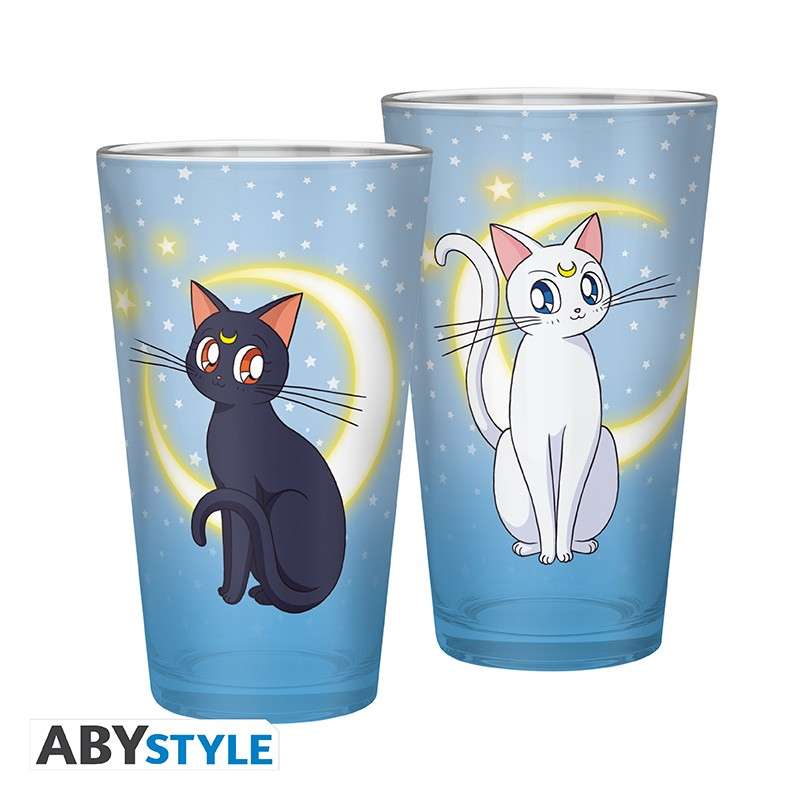 Sailor Moon Luna & Artemis Glas – Stor Kvalitet för Ditt Favoritdryck abystyle studio