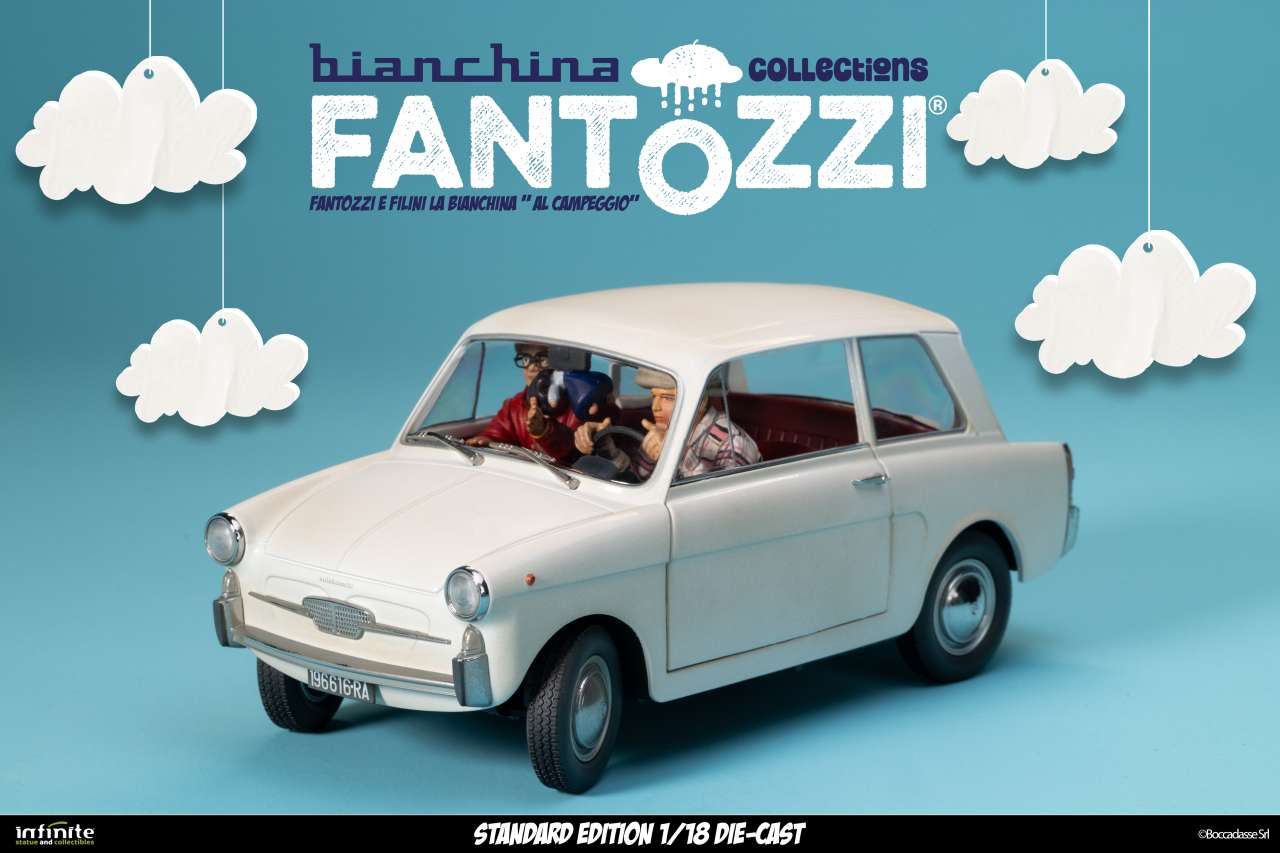 Fantozzi e filini la bianchina al campeggio 1/18 die-cast standard edition infinite statue