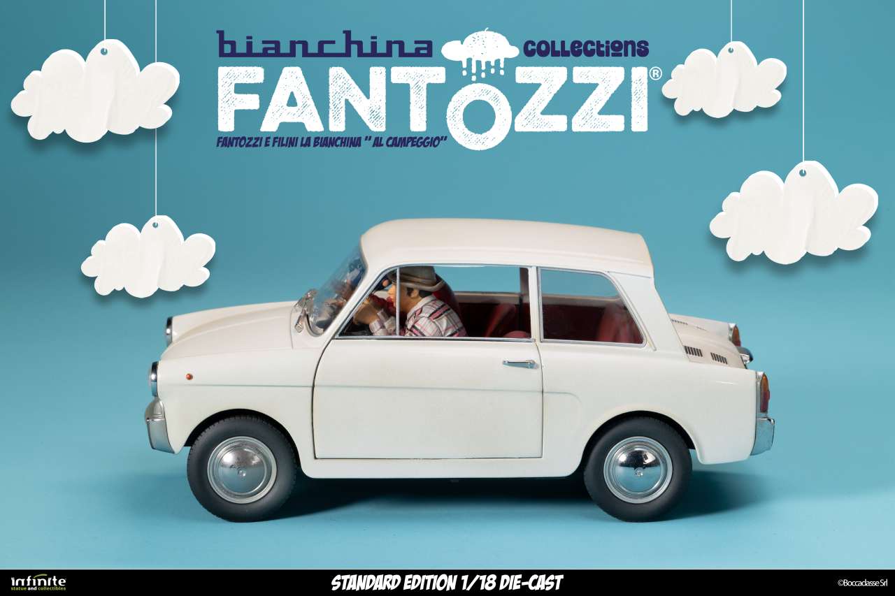 Fantozzi e filini la bianchina al campeggio 1/18 die-cast standard edition infinite statue