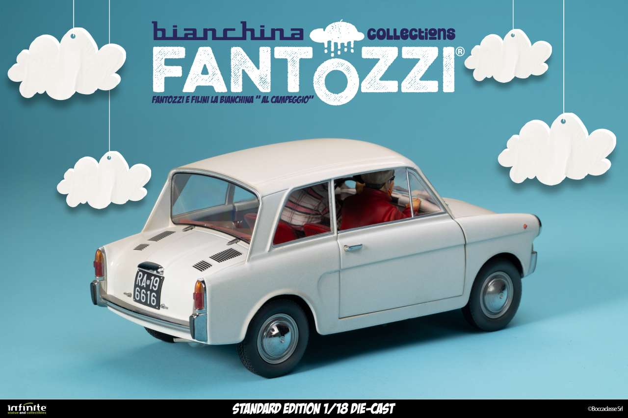 Fantozzi e filini la bianchina al campeggio 1/18 die-cast standard edition infinite statue