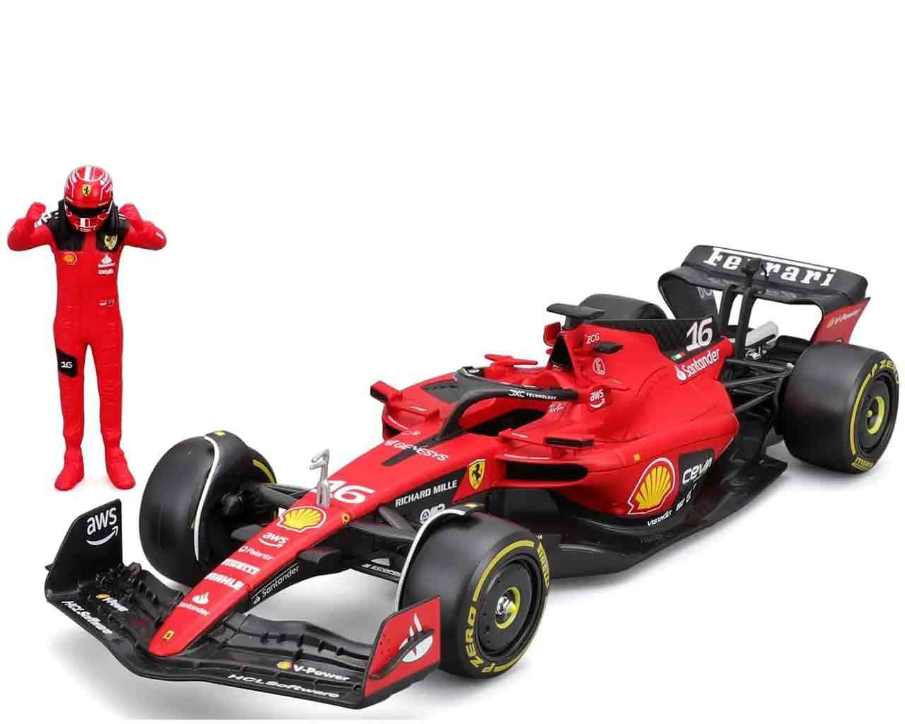 F1 Ferrari SF-23 med Leclerc-figur - 1:24 die-cast modell