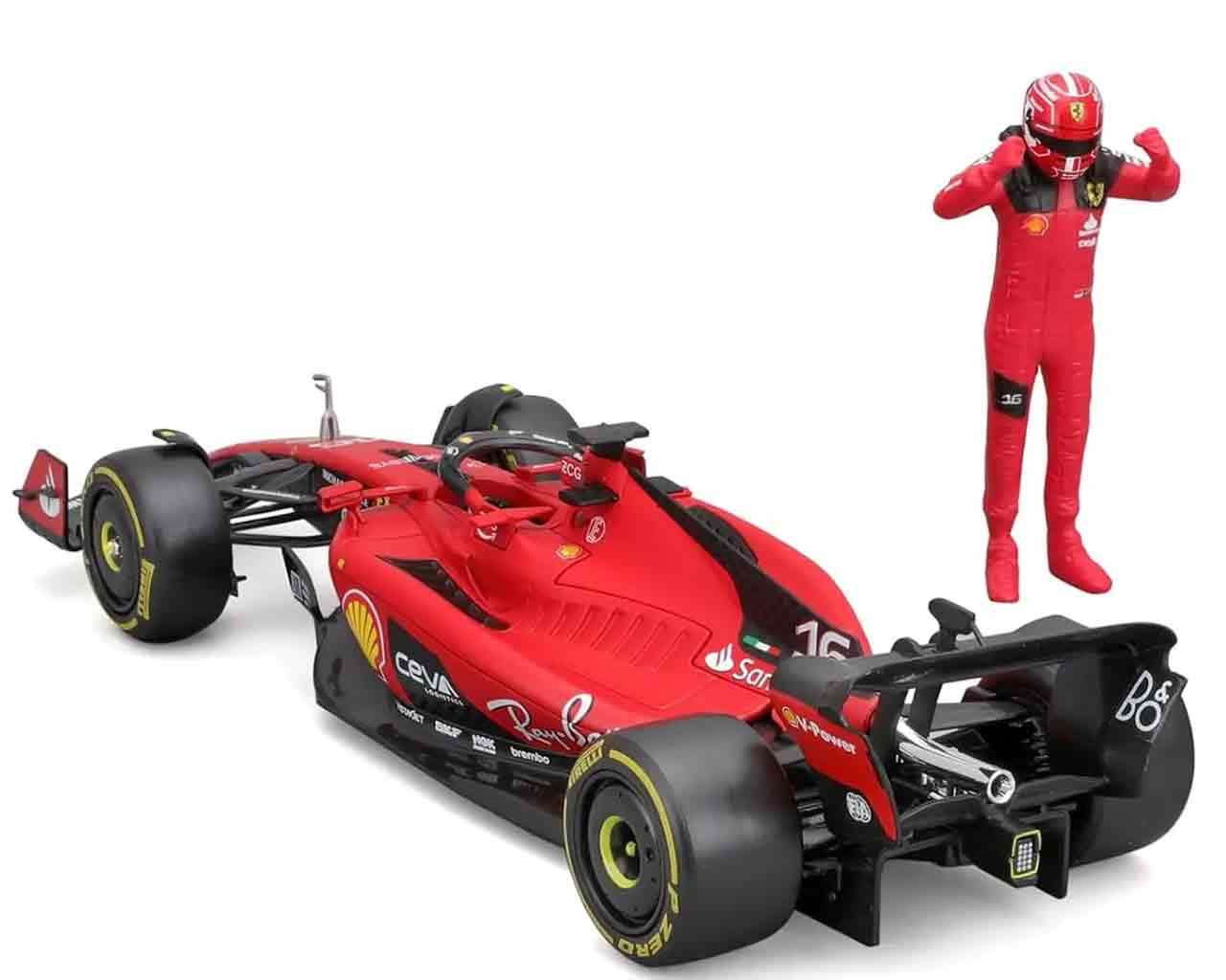 F1 Ferrari SF-23 med Leclerc-figur - 1:24 die-cast modell